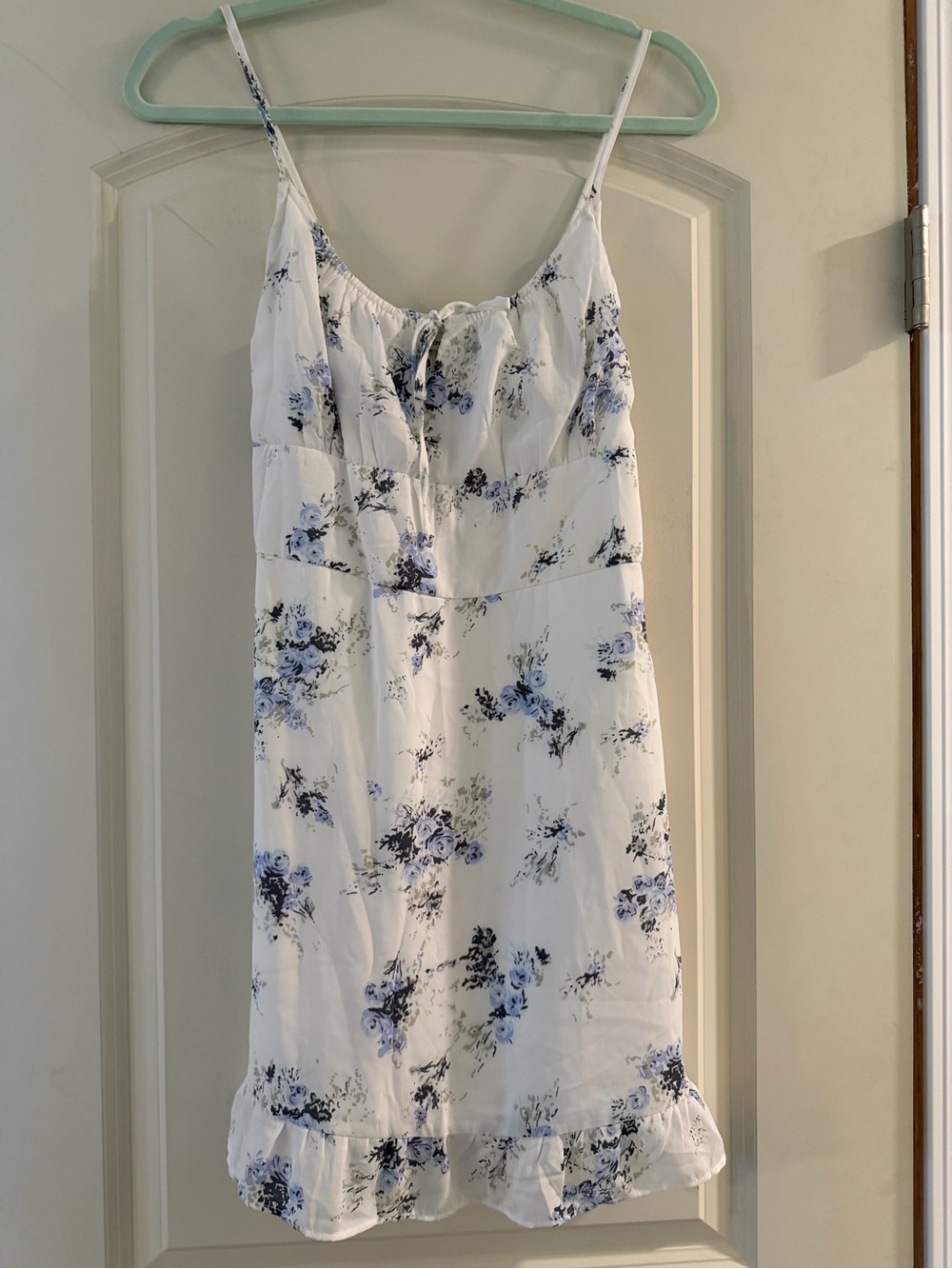 Abercrombie & Fitch White Dress with Blue Floral Print